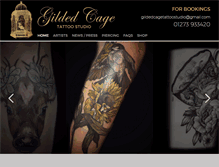 Tablet Screenshot of gildedcagetattoostudio.com